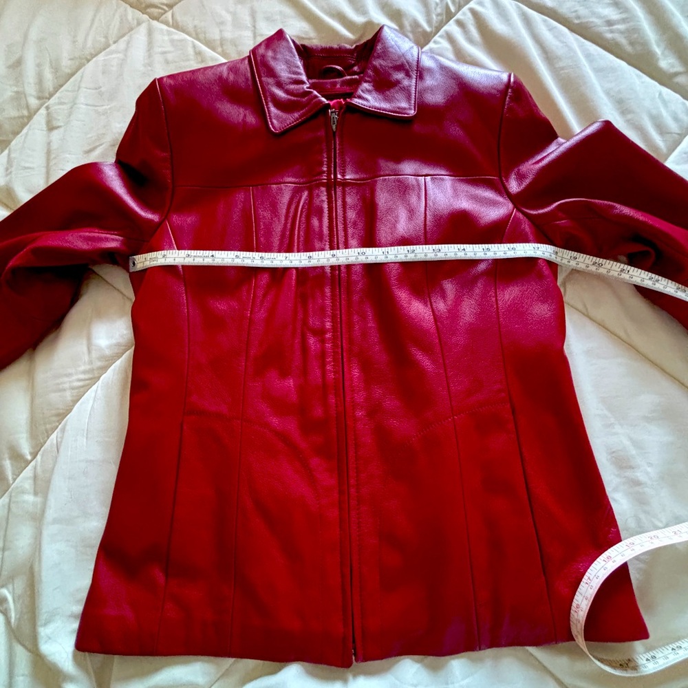 Ladies Vintage Wilsons Leather Thinsulate Red Leather Coat.  Size Small. NTN - Picture 5 of 12